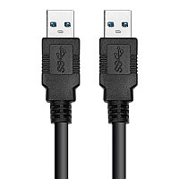 Кабель PowerPlant USB 3.0 AM – AM, 1.5м, черный