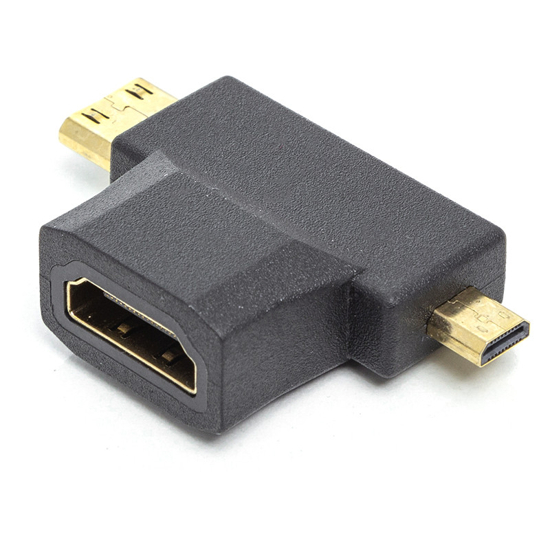 Переходник PowerPlant HDMI (F) - mini HDMI (M) / micro HDMI (M) - фото 1 - id-p90793892