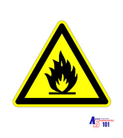 Знак "Пожароопасно. Легковоспламеняющиеся вещества" Д-01