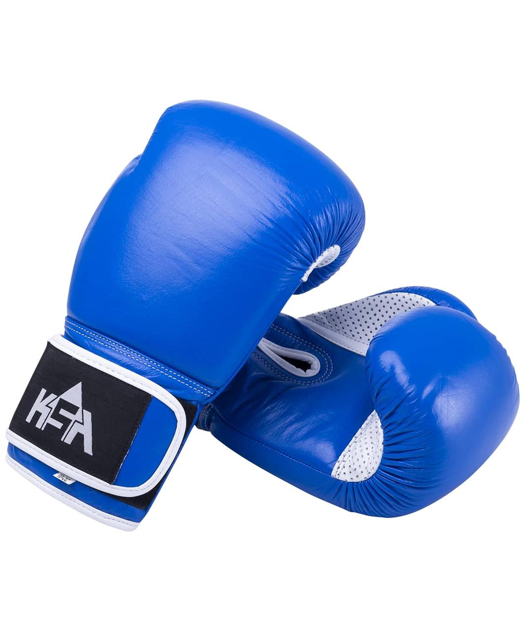 Перчатки боксерские Wolf Blue, кожа, 14 oz KSA