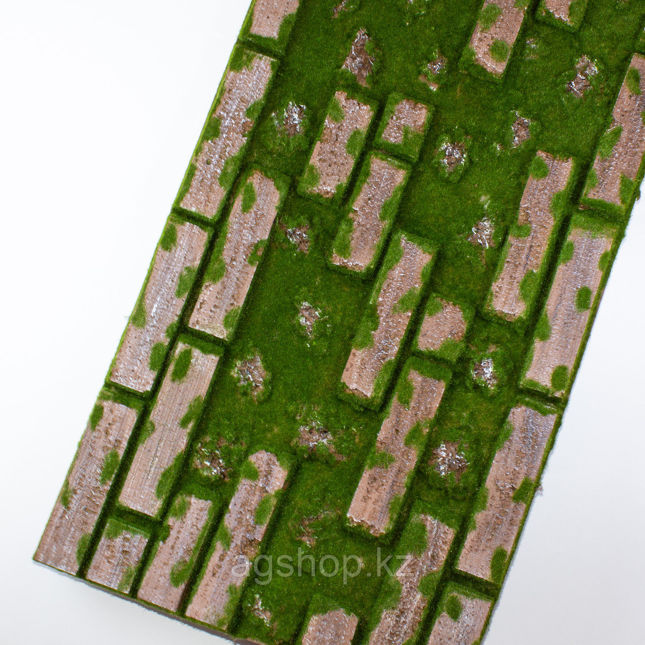 Панель Мох с кирпичиками искусственная, (L100см, W50см), зеленый - фото 1 - id-p90796362