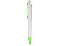 Ручка шариковая белая с зелеными вставками