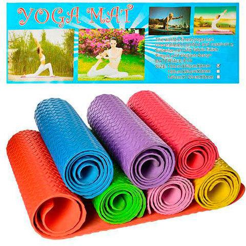 Коврик для занятий йогой и фитнесом в чехле YOGA MAT [6 мм; 1 кг] (Розовый) - фото 3 - id-p90804735