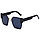 Солнцезащитные очки с черными стеклами с широкой черной дужкой UV 400 2203, фото 4