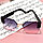 Солнцезащитные очки с фиолетово розовыми стеклами с широкой черной дужкой UV 400 2203, фото 8