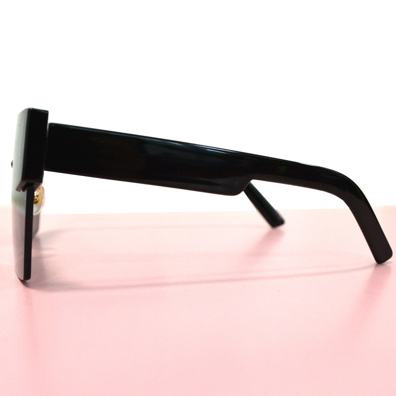 Солнцезащитные очки с фиолетово розовыми стеклами с широкой черной дужкой UV 400 2203 - фото 10 - id-p90818319