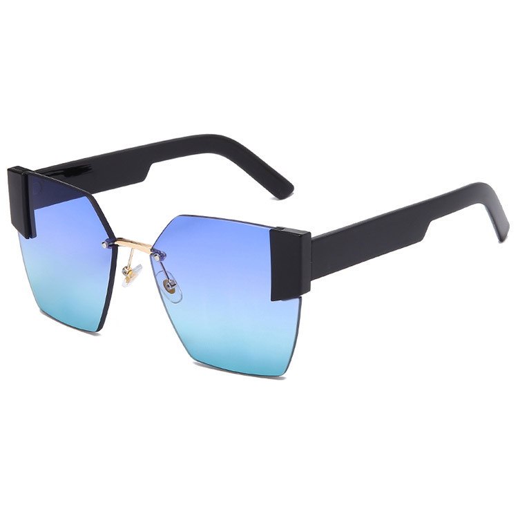 Солнцезащитные очки с сине зелеными стеклами с широкой черной дужкой UV 400 2203 - фото 4 - id-p90819098