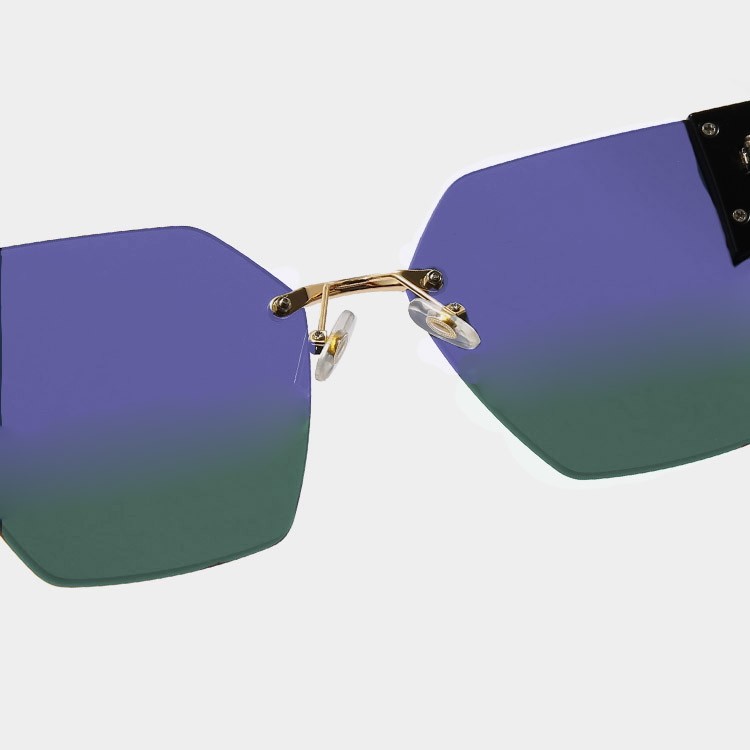 Солнцезащитные очки с сине зелеными стеклами с широкой черной дужкой UV 400 2203 - фото 5 - id-p90819098