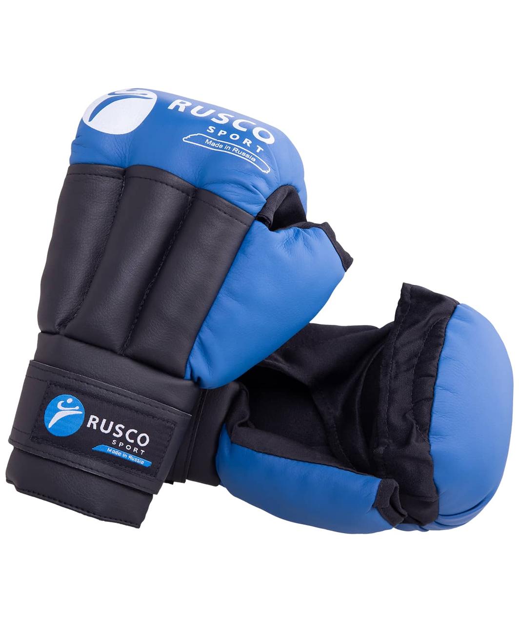 Перчатки для рукопашного боя, к/з, синие Rusco 12oz
