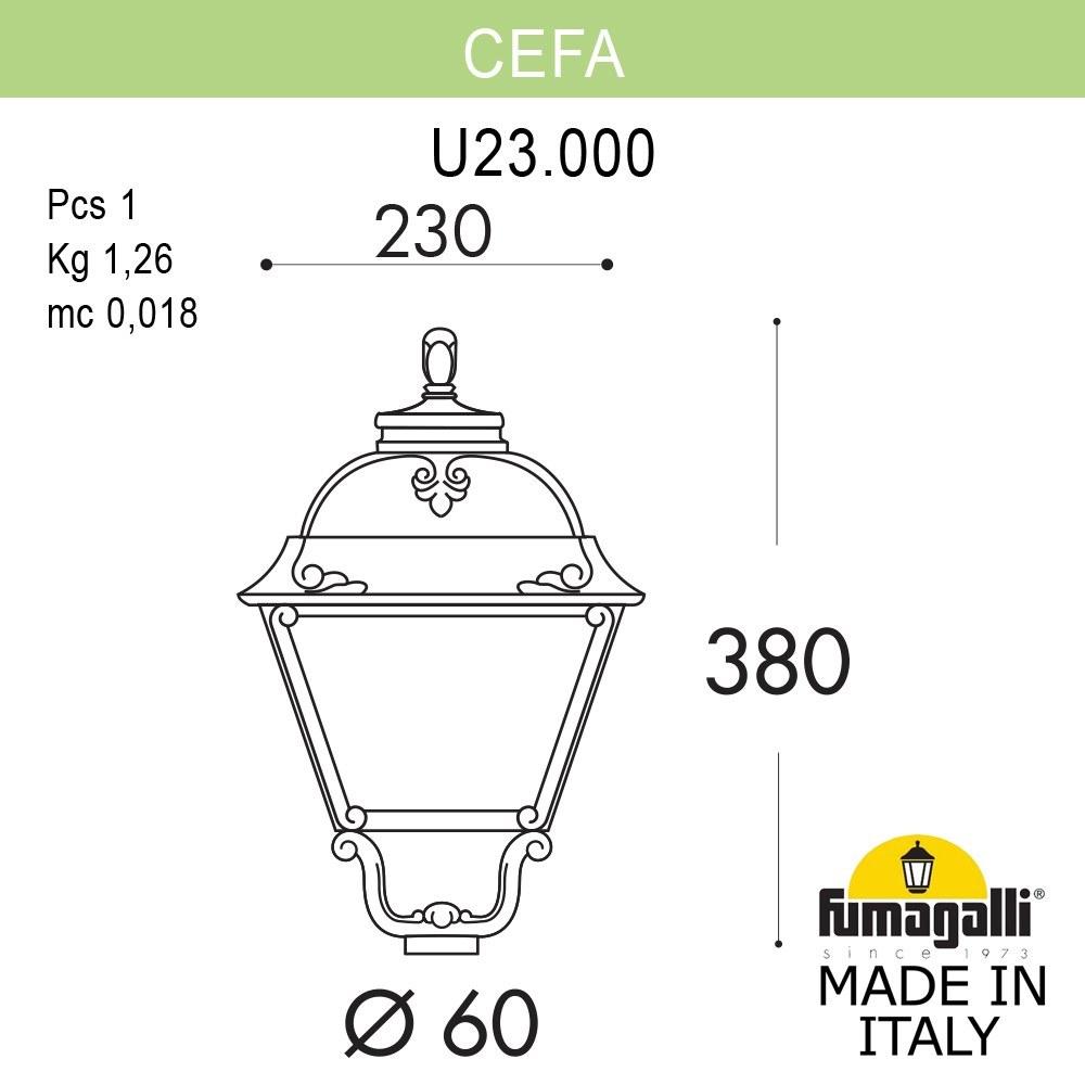 FUMAGALLI Садово-парковый фонарь FUMAGALLI GIGI BISSO/CEFA 1L U23.156.S10.BXF1R - фото 3 - id-p77034241