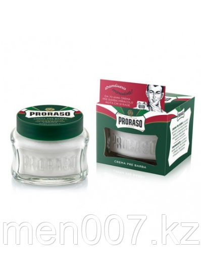 PRORASO Crema PreShave прешейв Освежающий крем до бритья с маслом эвкалипта и ментол 100мл (зеленый)