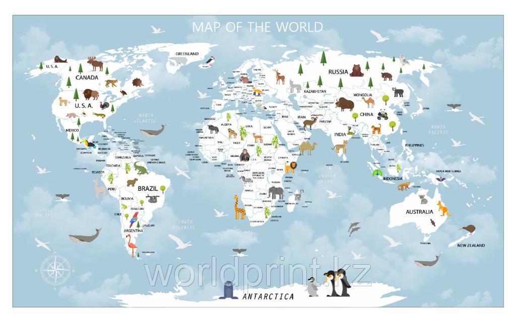 Фотообои карта мира с зеленью - фото 1 - id-p90825977