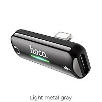 Переходник HOCO LS27, Lightning - Dual Lightning, серый