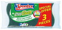 Губка для посуды 11×2,5×6 3шт Stay Clean Spontex