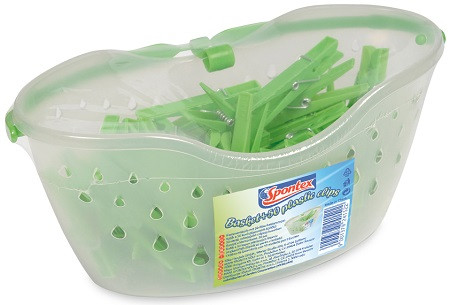 Прищепки пластиковые зеленые 50шт Basket+plasti pegs Spontex - фото 1 - id-p78078703