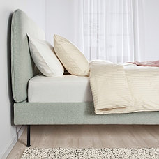 Кровать каркас с обивкой ВАДХЕЙМ Гуннаред светло-зеленый 180x200 см ИКЕА, IKEA, фото 3