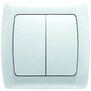 ЭЛЕКТРИЧЕСКИЙ ДВОЙНОЙ ВЫКЛЮЧАТЕЛЬ CARMEN БЕЛЫЙ Х2 CARMEN BEYAZ ANAHTAR (включ.ДВ)(VIKO)