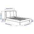 Кровать каркас с обивкой ТЮФЬЁРД Гуннаред синий 160x200 см ИКЕА, IKEA, фото 3