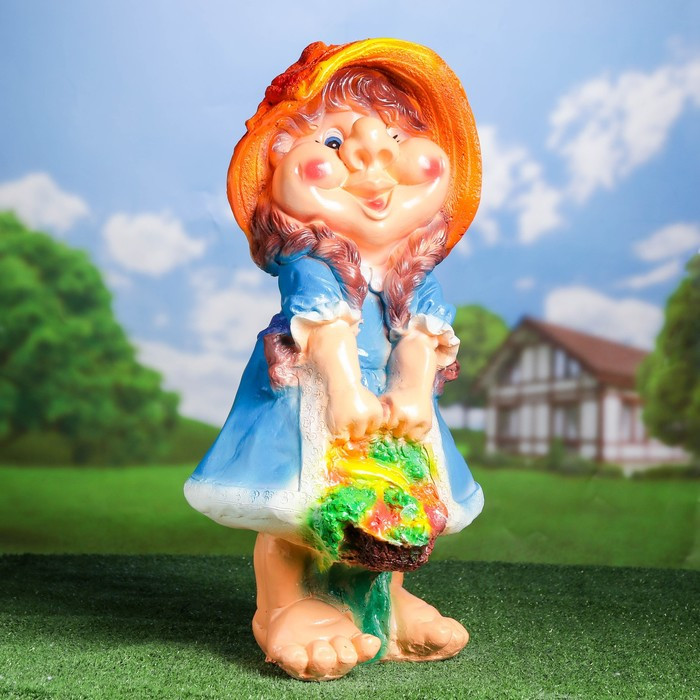 Садовая фигура "Девочка с корзинкой" большая 25х30х60см МИКС