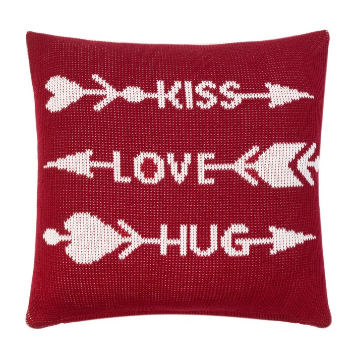 Наволочка вязаная "Этель" Kiss.Love.Hug, 35х35 см, 100% полиэстер