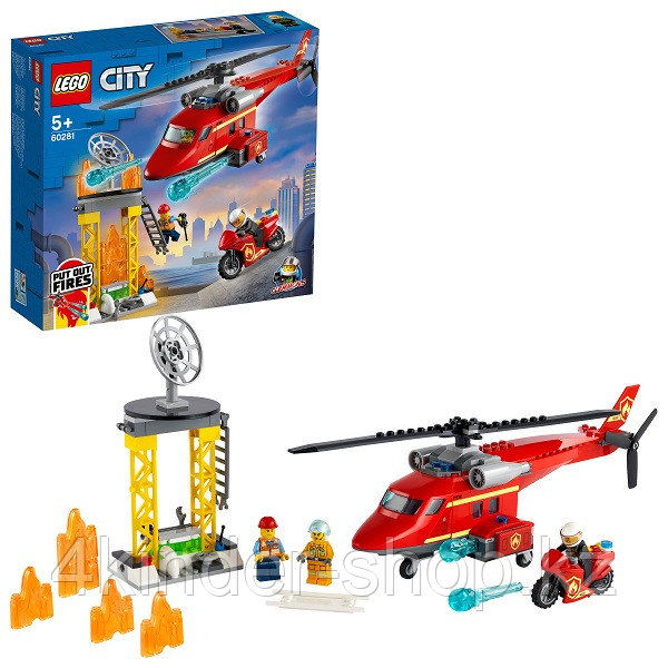 LEGO City 60281 Конструктор ЛЕГО Город Спасательный пожарный вертолёт, фото 1