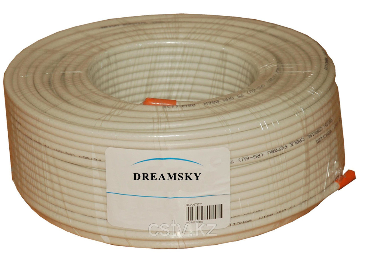 Коаксиальный кабель Dreamsky RG6 белый по 100 м - фото 1 - id-p90935884