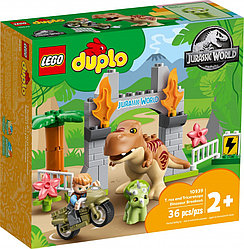 10939 Lego Duplo Jurassic World Побег динозавров: тираннозавр и трицератопс, Лего Дупло