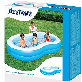 Детский надувной бассейн, Большая лагуна, Bestway 54117, размер 262х157х46 см, фото 2