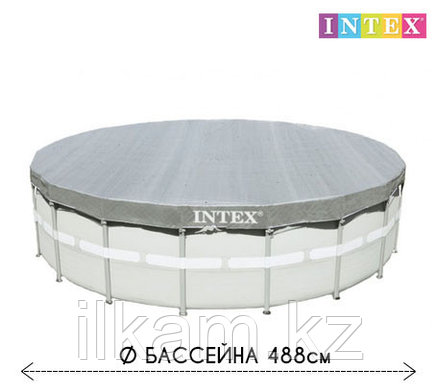 Чехол - тент для каркасного бассейна 28040 INTEX, диаметром 488 см, фото 2