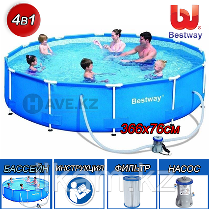 Каркасный бассейн 56416, Steel Pro Frame Pool, размер 366x76 см, фото 1