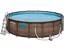 Круглый каркасный бассейн Rattan Power Steel Svim Vista Series, Bestway 56725, размер 488х122 см,, фото 2