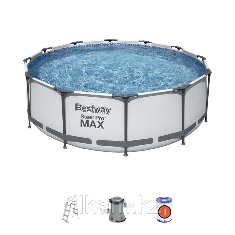 Круглый каркасный бассейн BestWay "Steel Pro MAX" 56418, размер 366х100 см - фото 1 - id-p90938963