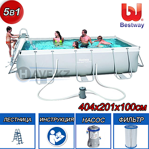 Каркасный бассейн Bestway 56441, Power Steel, размер 404х201х100 см, фото 2