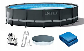 Круглый каркасный бассейн, Ultra XTR Frame Pool, Intex 26326NP, 26326, размер 488х122 см, фото 2
