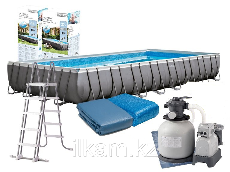 Прямоугольный каркасный бассейн, Ultra Frame Pool, Intex 26378NP, 26378, размер 975х488х132 см - фото 3 - id-p90939002