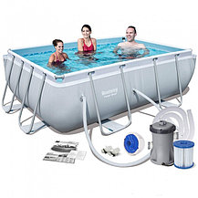 Прямоугольный каркасный бассейн, Power Steel Frame Pool, Bestway 56629, размер 282х196х84 см, фото 3