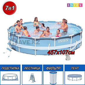 Круглый каркасный бассейн Intex размер 457х107 см, фото 2