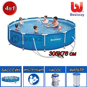 Каркасный бассейн Bestway 56408, Steel Pro Frame Pool, размер 305x76 см, фото 2