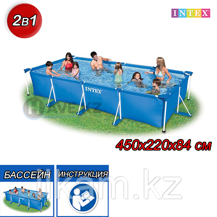 Прямоугольный каркасный бассейн Intex 28273NP, 28273, 28274, Ultra Frame Pro Pool, размер 450х220х84 см, фото 2