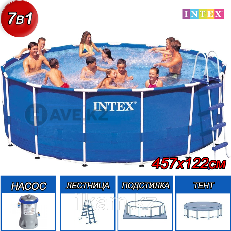 Круглый каркасный бассейн, Metal Frame Pool, Intex 28242, размер 457х122 см - фото 1 - id-p90939029
