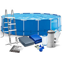 Круглый каркасный бассейн, Metal Frame Pool, Intex 28242, размер 457х122 см