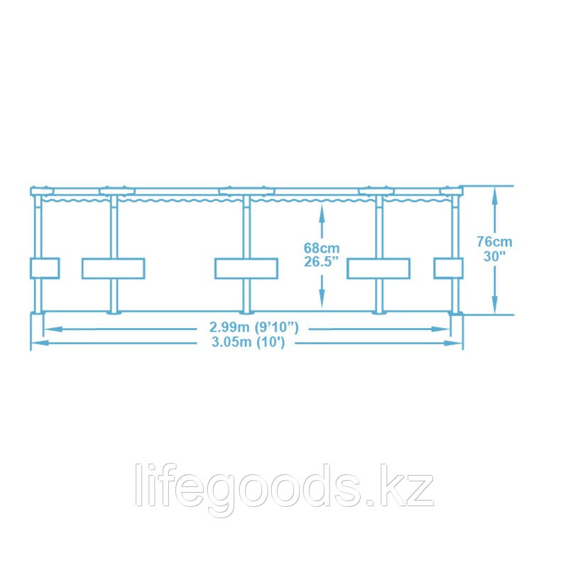 Каркасный бассейн круглый 305х76 см с фильтр-насосом, Bestway 56408 - фото 6 - id-p52191327