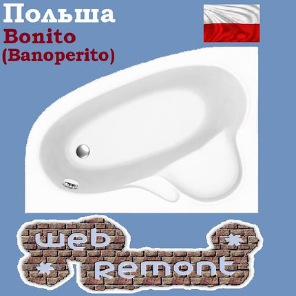 Акриловая ванна Banoperito MAYA 170*110  L (Ванна + ножки), фото 2