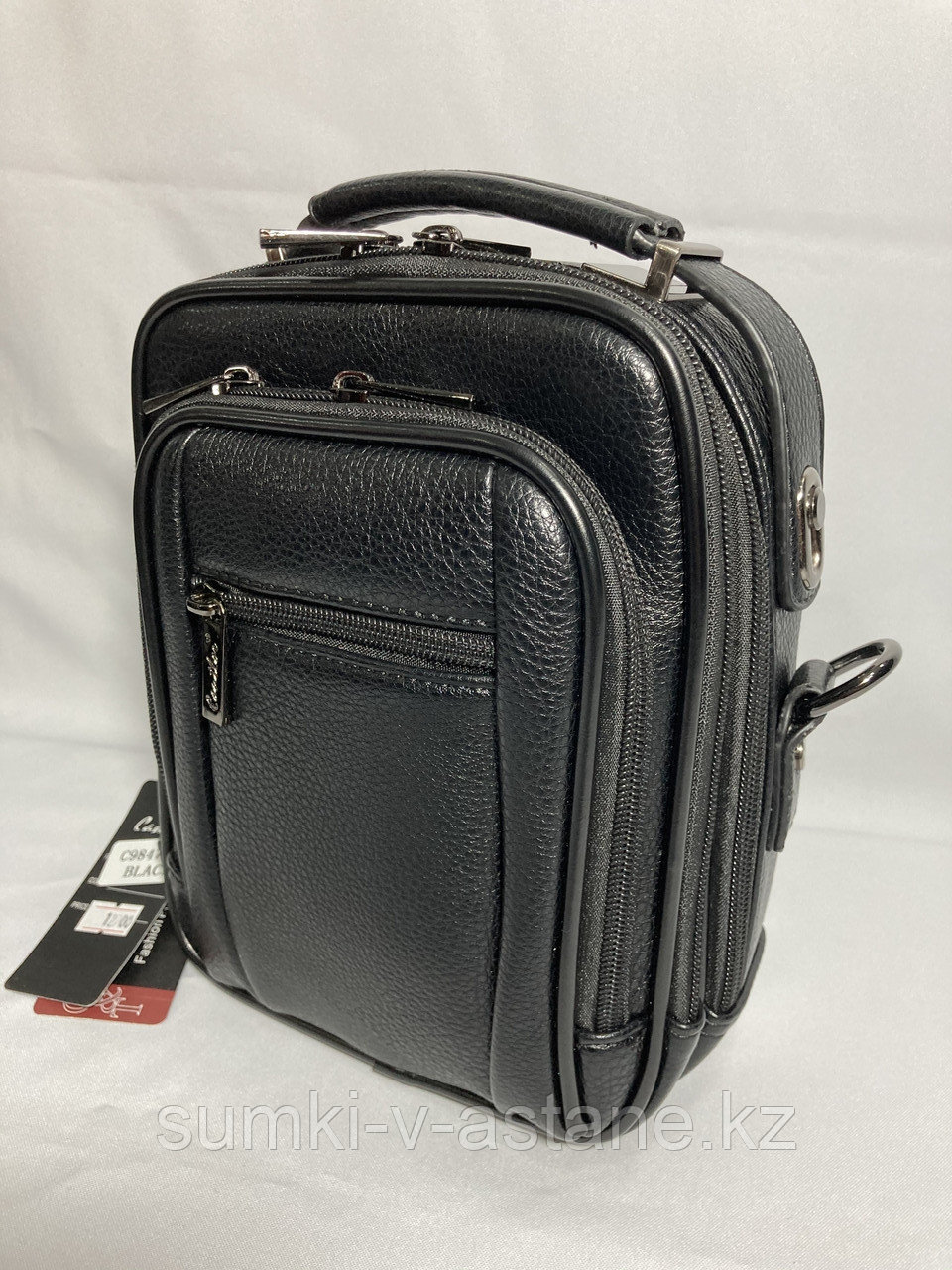 Мужская деловая сумка-барсетка "CANTLOR" (высота 23 см, ширина 18 см, глубина 8 см)