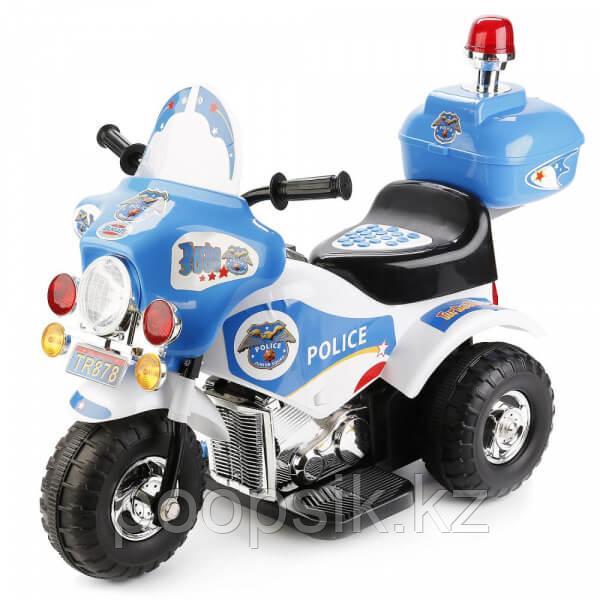 Детский электро мотоцикл Bugati бело-синий - фото 1 - id-p90995276