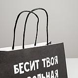 Пакет подарочный «Бесит», 22 х 22 х 11 см, фото 4