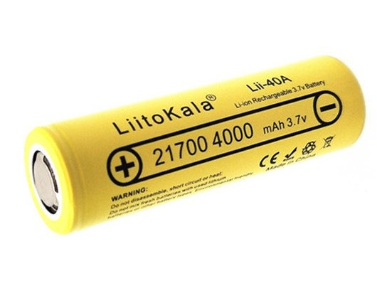 Аккумулятор 21700 LiitoKala Lii-40A 4000 мАч, 3,7В, Li-Mn, 40A, фото 1