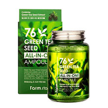 Farm Stay 76 Green Tea Seed All-in-One Ampoule (250мл) - Многофункциональная сыворотка с зеленым чаем