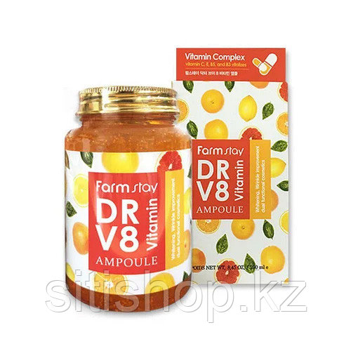 Farm Stay DR-V8 Vitamin Ampoule (250 мл) - Многофункциональная мультивитаминная сыворотка - фото 1 - id-p91008323