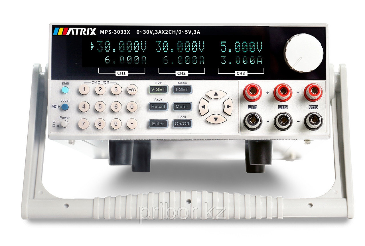 MATRIX MPS-3033X Программируемый 3-х канальный регулируемый источник постоянного тока (30 В, 3 А)